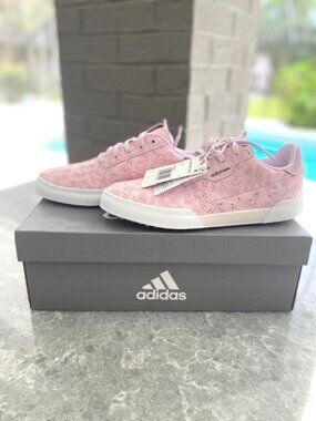 Adidas Golf Shoe Womens Retro Spikeless Golf Shoes Pink White Women's Sz 7 1/2